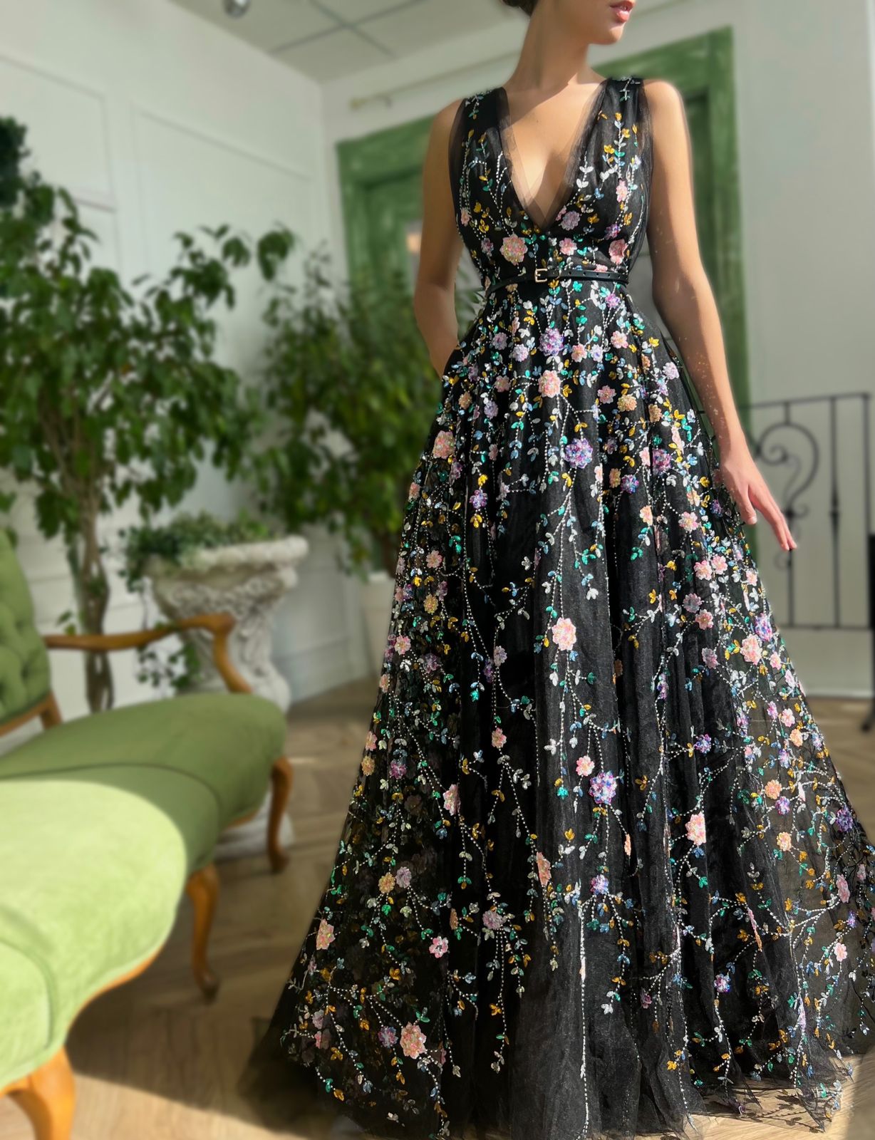 Black Floral Print Dress - Velvet Floral Dress - Cowl Neck Dress - Lulus